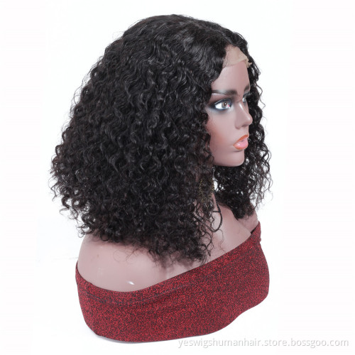 Bob Wig Lace Front Raw Brazilian Human Hair Wigs For Black Women Yeswigs Swiss Lace Frontal Kinky Curly Human Hair Bob Lace Wig